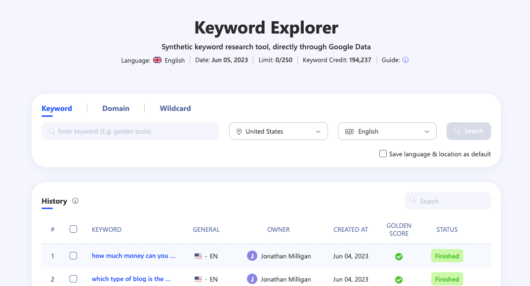 WriterZen Keyword Explorer