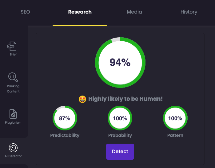 Content at scale AI detector