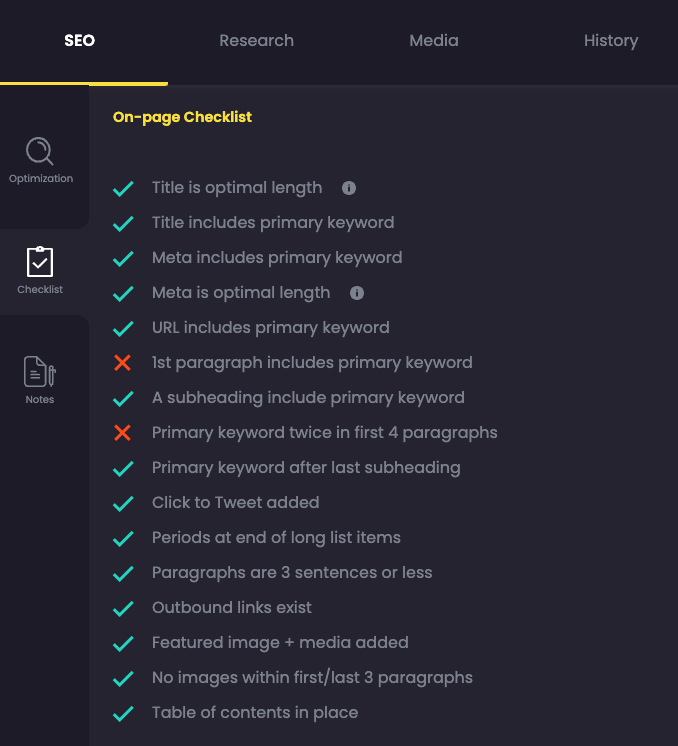 Content At Scale SEO Checklist