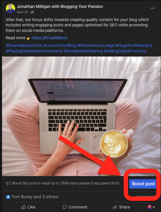how to boost a facebook post