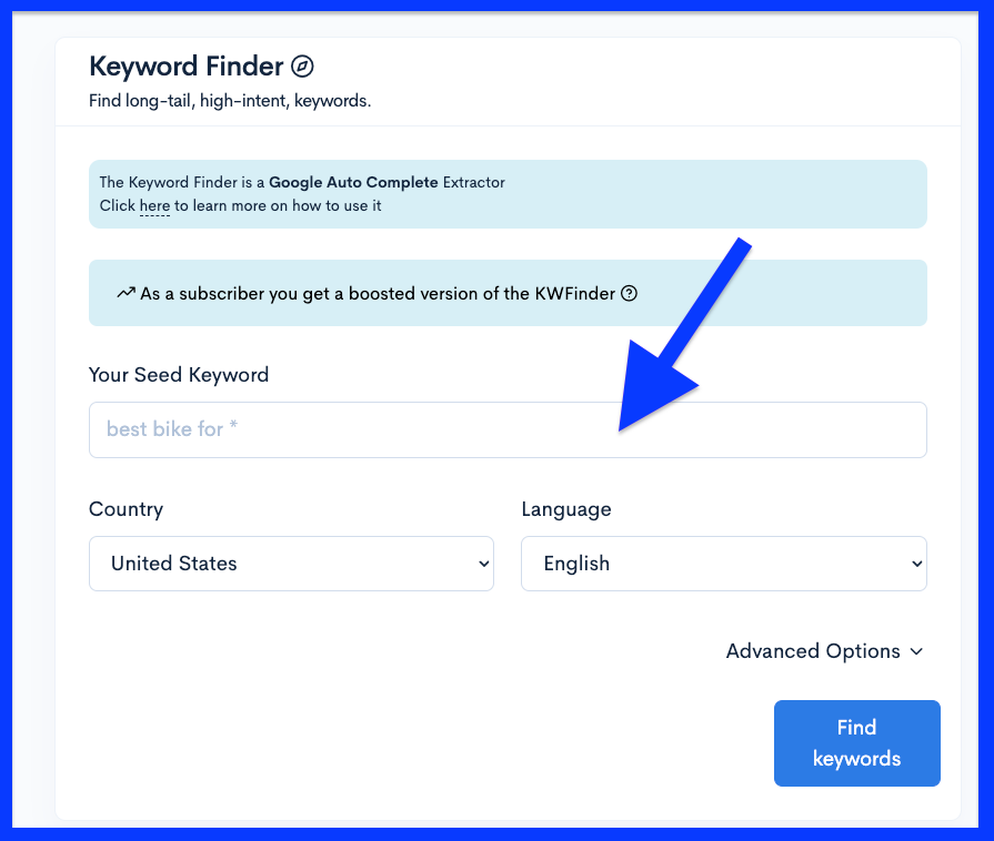 LowFruits Keyword Finder Tool