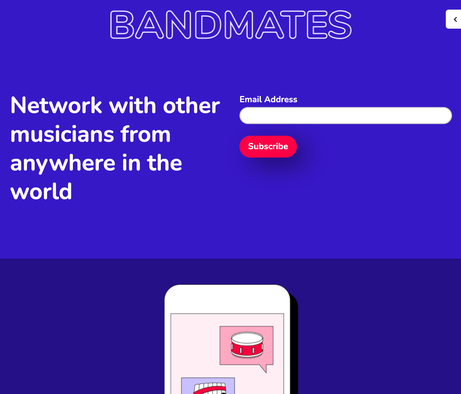 Bandmates landing page