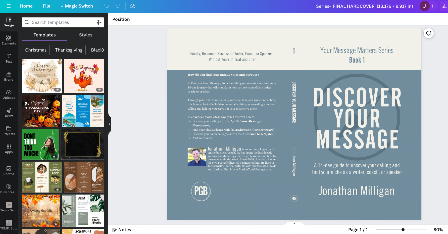 Create book cover designs in Canva