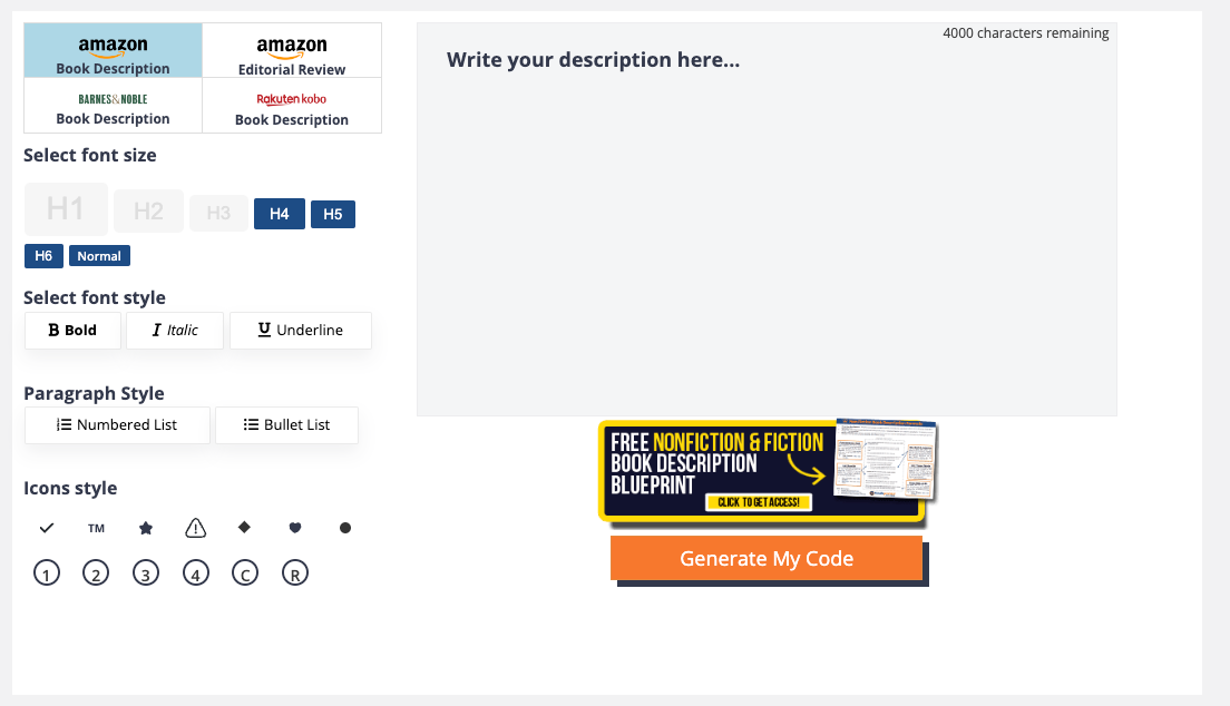 Amazon Book Description Generator