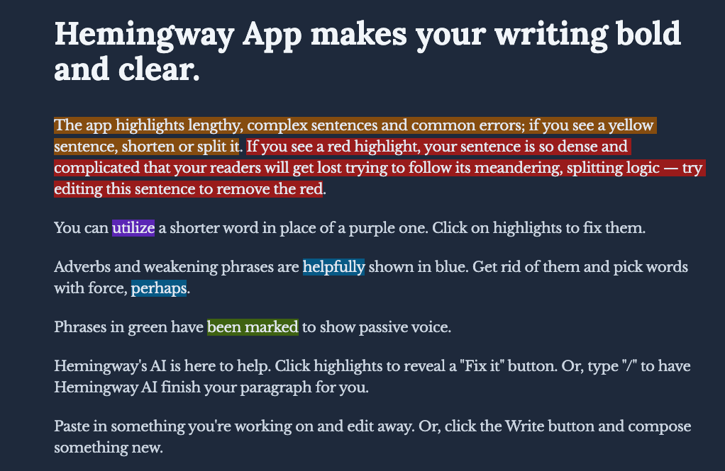 Hemingway App