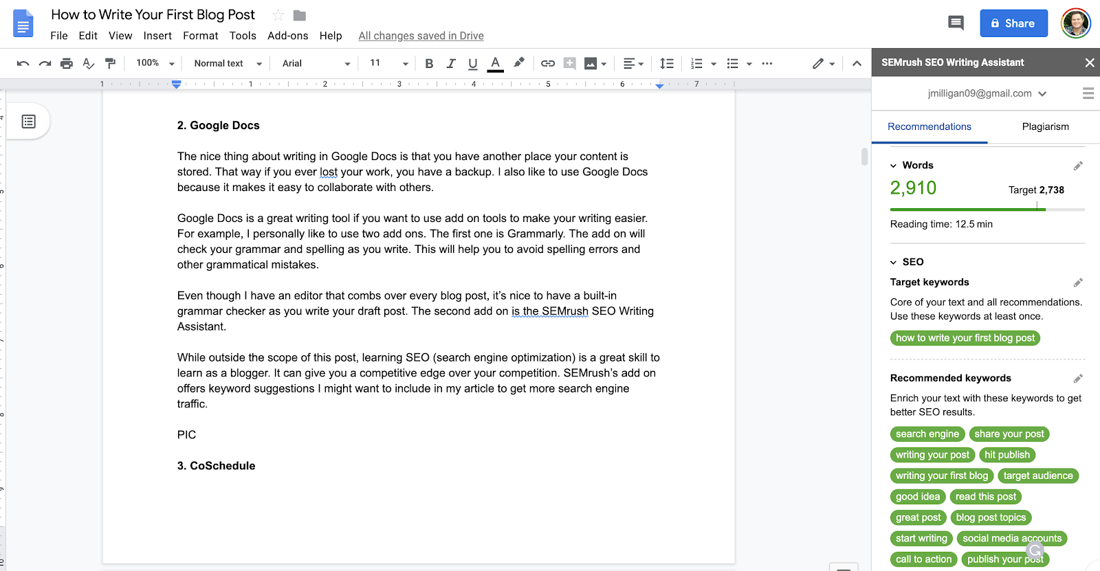 Using Google Docs to Write Blog Posts