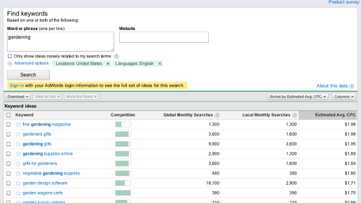 finding out how much adsense pays with the adwords tool