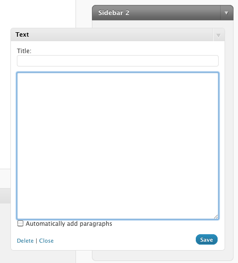 adding wordpress text widget adding wordpress text widget