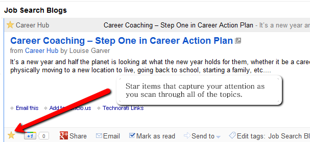 Star Items to Share in Google Reader