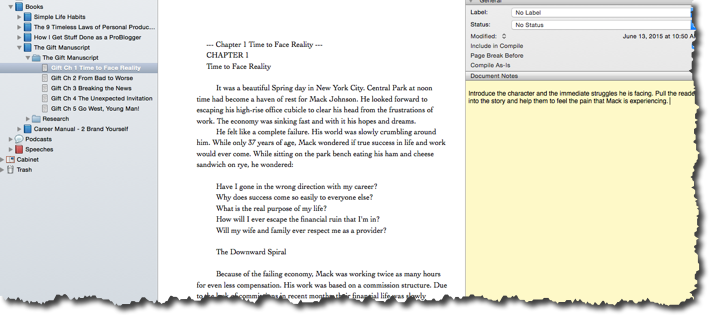 Scrivener book writing