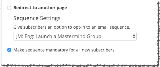 email sequence settings