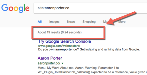 a simple google index search
